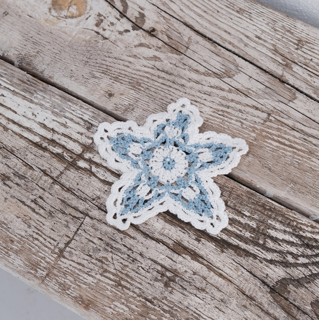 White Star Crochet Coaster